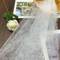 White 63\" Tulle Fabric Illusion Design Girl's Garments Embroidery for Wedding Dress Nylon 70d Yarn Count in Stock