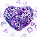 Hengxin 10-12 MM Acrylic Purple Triangle Pearls Clay Moon Beads for Slime Crafts Colorful Bow Mobile Phone Decoration