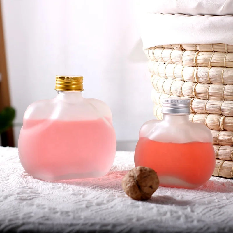 Round Belly Shape Glass Cork Sealed Eco-Friendly Bottles for White Wine