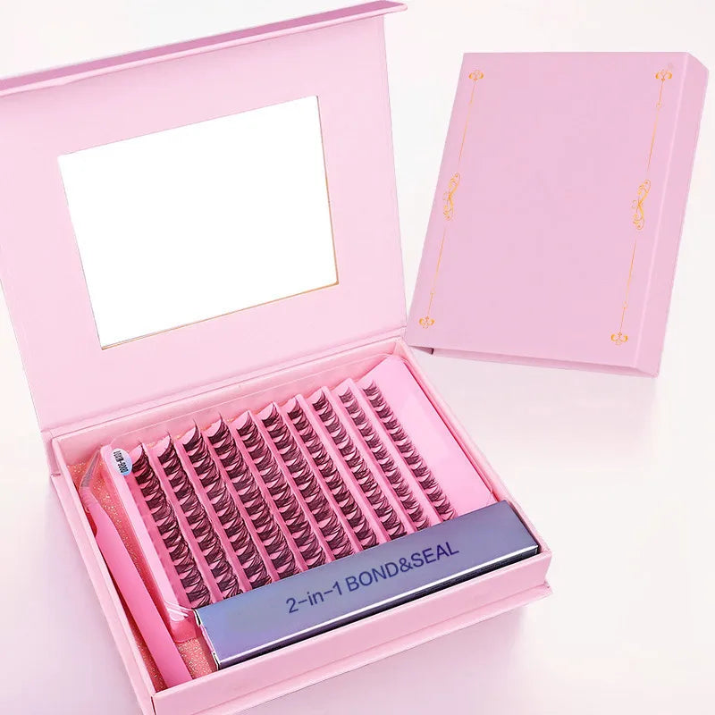Natural Cluster Lashes DIY Eyelash Extension Kit Private Label False Eyelash Sets