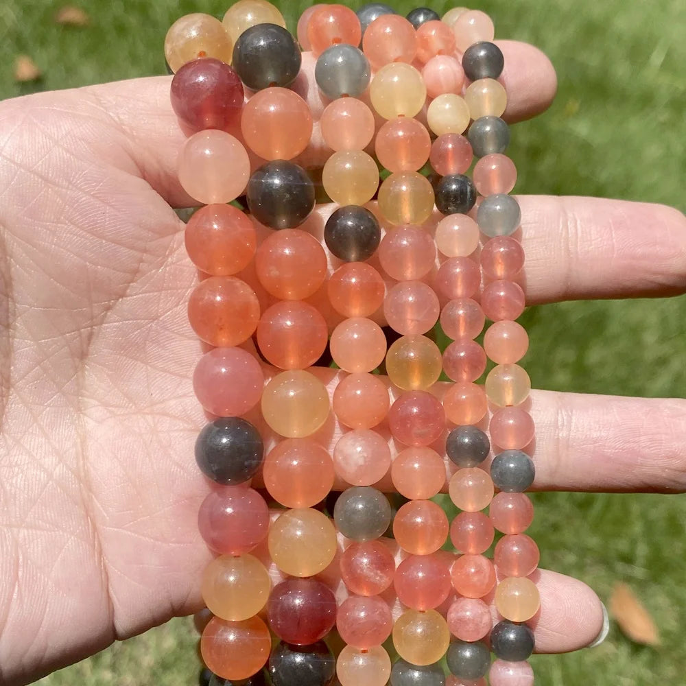 AsVrai U 6-10mm Natural Stone Beads Colorful Agate Round Loose Spacer Beads for Jewelry Making DIY Bracelet Necklace Handmade