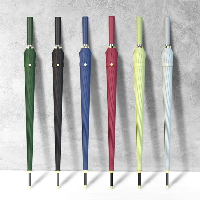 Large Long Handle Wind Resistant Advertising Sunshade Umbrella Customized logo 16 Ribs Straight Sunny Umbrellas Wholesale