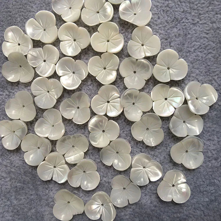 SP4234 Half Drilled Hole MOP Shell Carved Flower Beadswhite Mother of Pearl Flower Beads