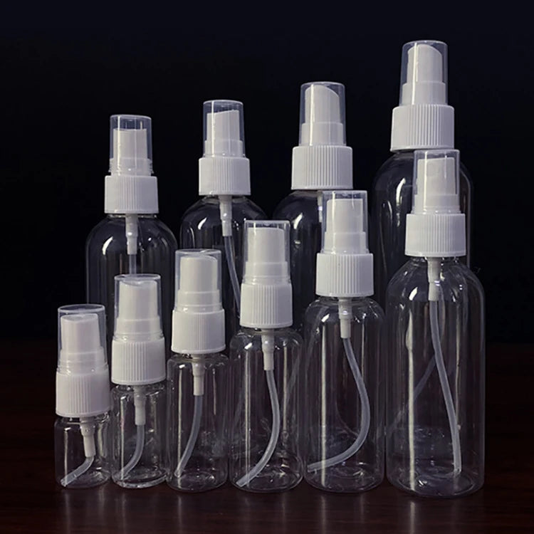 NH Wholesale 1oz 30ml 50ml 60ml 80ml 100ml 120ml Alchohols Spray Bottle Empty Transparent Alcohol Pet Plastic Spray Bottles