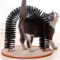U-Shaped Wood Gate Pet Cat Scratching Toy & Hair Brushing Device for Cats and Dogs