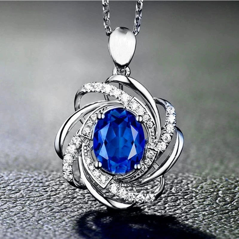 Fashionable Elegant Spiral Flower Women's Pendant Necklace Exquisite Valentine's   Day Wedding Bridal Jewelry Gift N210679