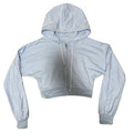 DENIMGUYS Oversized Custom Long Sleeve Hoodie Zipper up Women Crop Top Short Sports Hooded Cropped Hoodie Women