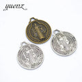 YuenZ Antique Silver Color Catholicism Charms Metal Pendant Diy Charms Necklace Bracelet Jewelry Making 25*21mm T90