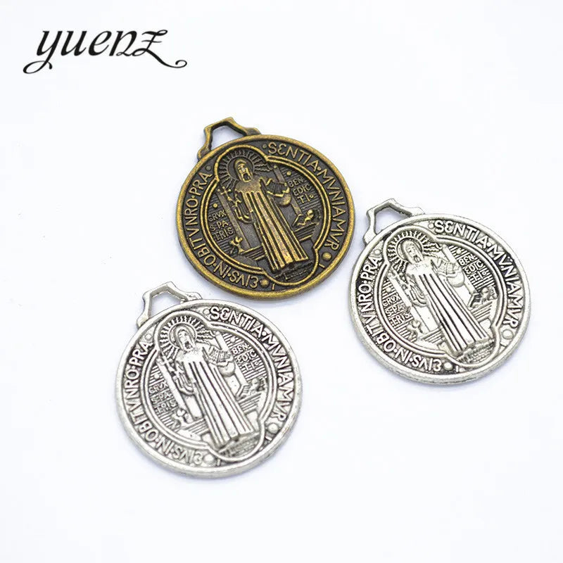 YuenZ Antique Silver Color Catholicism Charms Metal Pendant Diy Charms Necklace Bracelet Jewelry Making 25*21mm T90