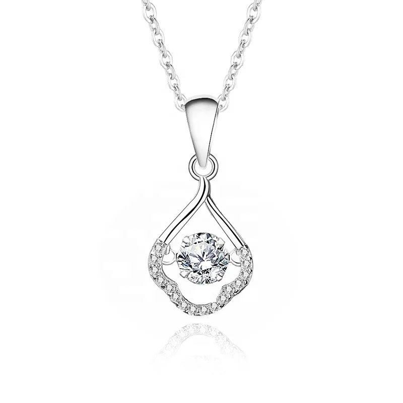 MN07 0.5CT Moissanite Waterdrop Necklace Lab Diamond 925 Sterling Silver Chain Necklace for Women Wedding Valentine's Day Gift