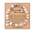 Fashion Pink Heart Charm Bracelet Handmade Beads Natural Stone Bracelets Inspirational Words Spiritual Bracelet