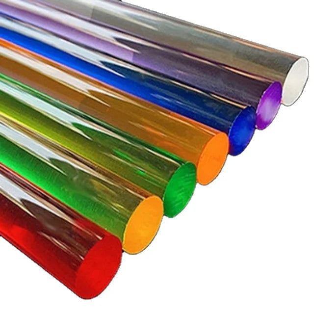 8mm Transparent Bubble Colorful Threaded Acrylic Rod and Tube round Rod with Colored Thread CNC Machining Available