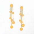 Trendy Earring 18K Gold Plated Statement Dot Wafer Pendant Tassel Earrings Wholesale Stainless Steel Jewelry for Women