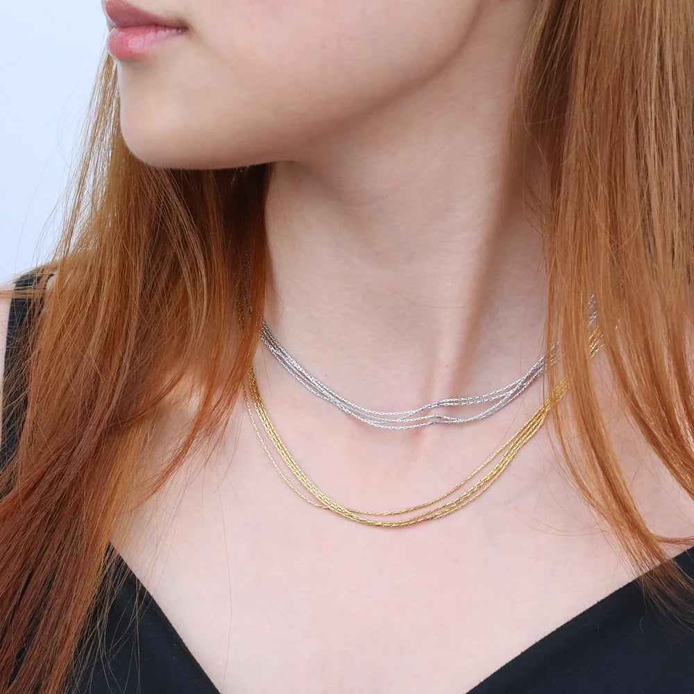 316L Stainless Steel Waterproof Snake Gold Necklace Women High Quality Charms Tennis Permanent Jewelry Chains