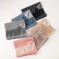 Wholesale Wool Double-Sided Wide Scarf for Ladies Autumn Winter Warm European American Style Custom Logo Option