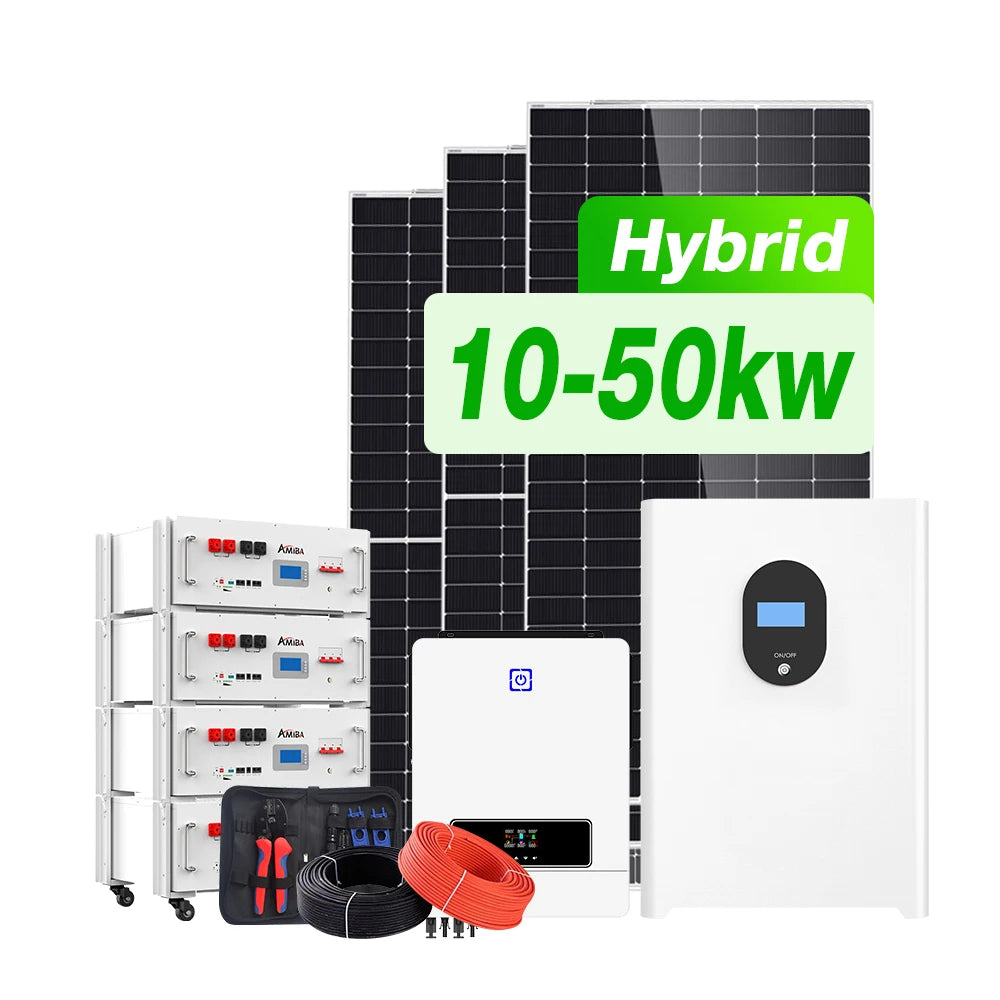 Single Phase House 10kw 20kw 40kw 50kw Hybrid Solar Energy Storage Battery Power System Customized Lithium Battery