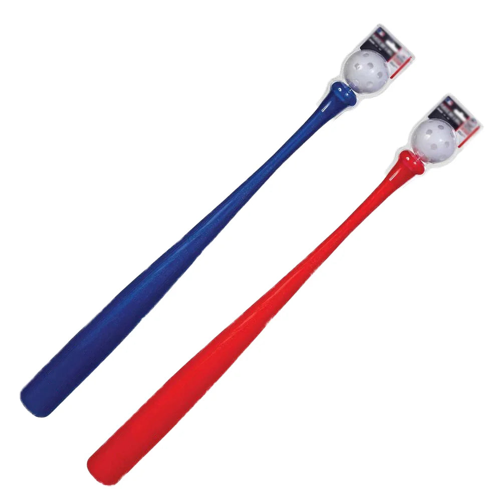 Factory Custom Children Youth Training Bat Softball Wood-grain 29.5" Plastic Practice Baseball Bat and Ball Set with Logo