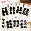 QIYUE Black Series Trumpet Flocking Hair Clips Pack of 6 Hair Clips Sets Women's Hair Accessories