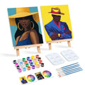 2 PCS Canvas Print Living Room Framed Paint and Sip Kit Pre Drawn for Painting for Adults Paint by Number Landscape on Canvas