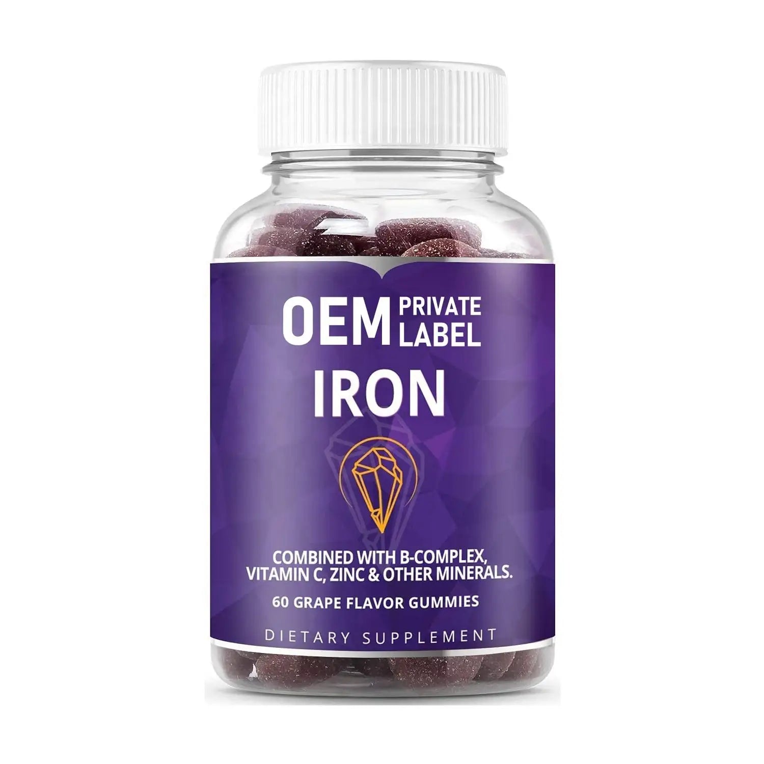 OEM Private Label Nutritional Supplement Iron Vegan Vitamin Iron Gummies with Vitamin Czinc Good for Support Immune System
