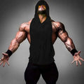 Summer European and American Trend Men's Loose Fit Fitness Vest Men's Muscle Sports Hooded Camisole Vest