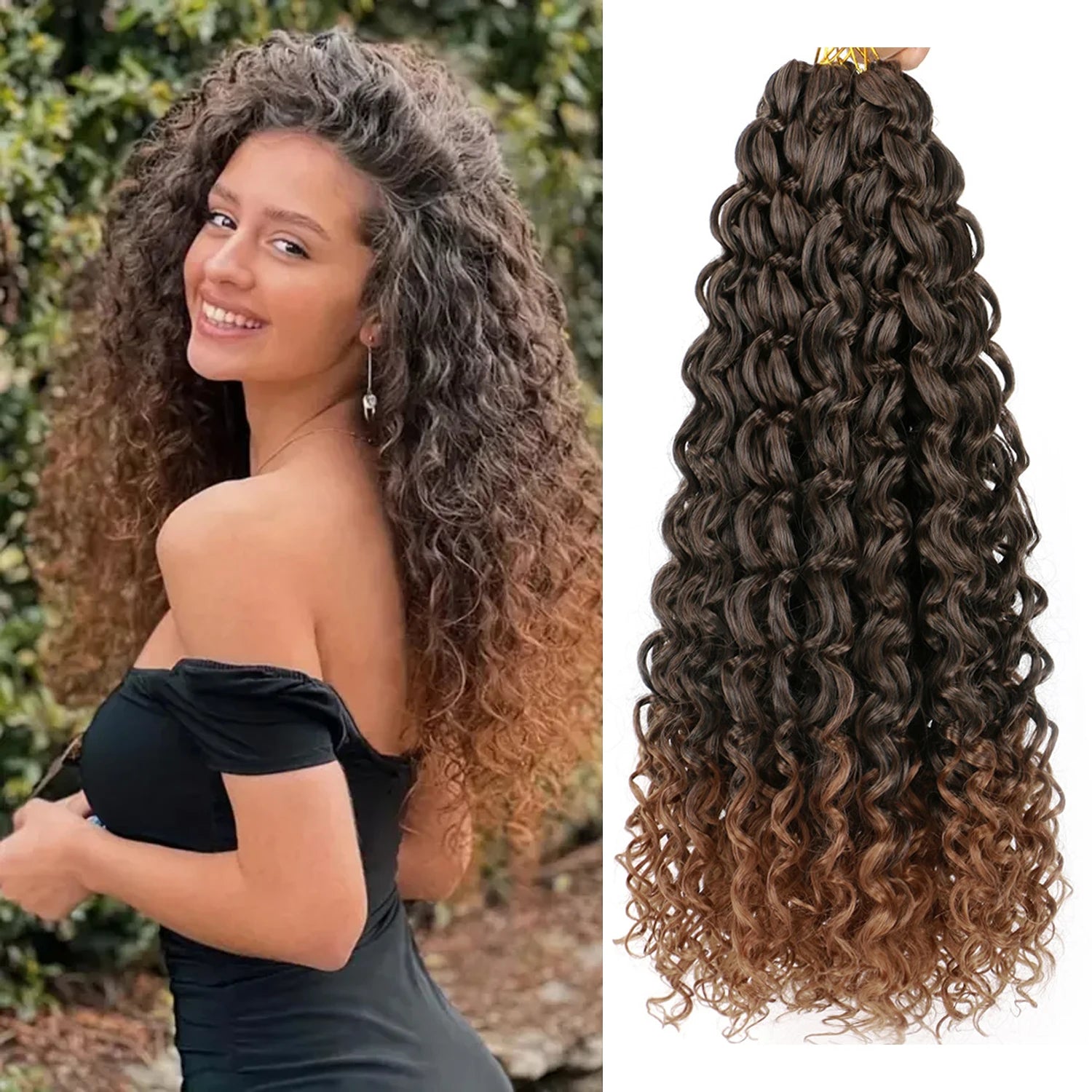 Gogo Curl 14 Inch Curly Crochet Hair for Black Women Wavy Beach Curls Crochet Hair Synthetic Curly Braiding Hair Extensions