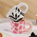 M Nordic Style Solid Color Mug Simple Markle Pattern Ceramic Cup Tropical Resistant Handle Home Office Coffee Cup