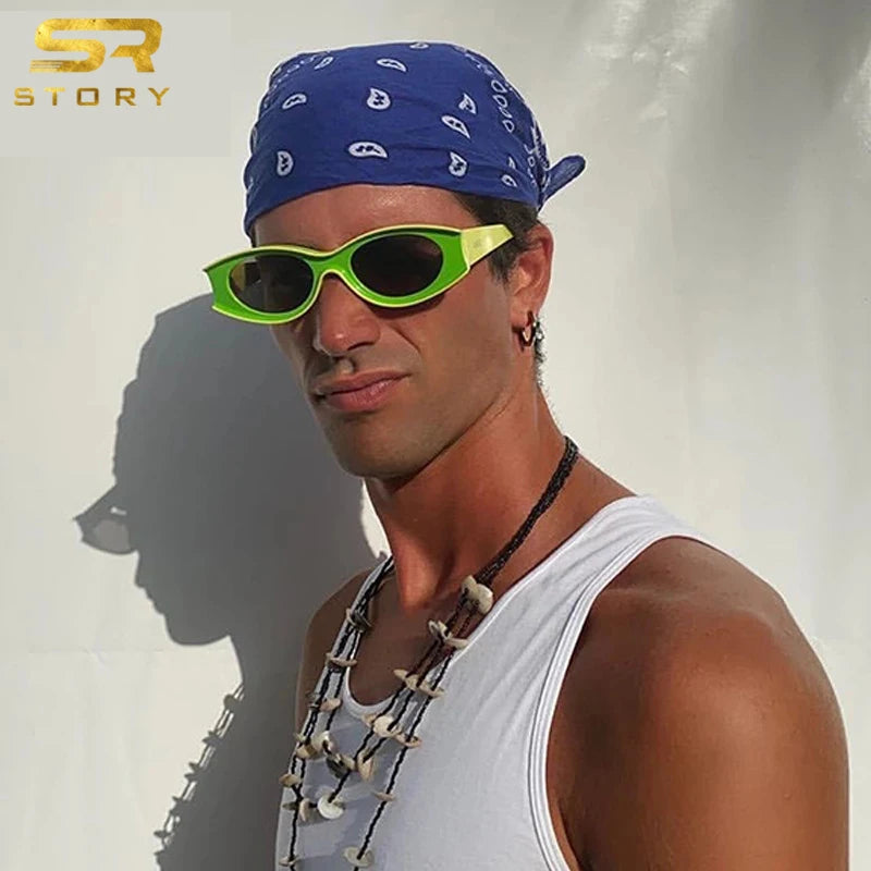 STORY STY20823G Wholesale Retro Small Frame Oval Sunglasses UV400 Funny Shades Custom Logo Cat Eyes Sun Glasses for Men Women
