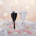 Bride to Be Bachelorette Party Glass and Lace Flutes Wedding Accessories Custom Logo Valentine's Day Pink Set