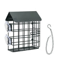 Single Suet Cake Holder Outdoor Metal Garden Window Birder Feeder with Hanging Chain and Suction Cups