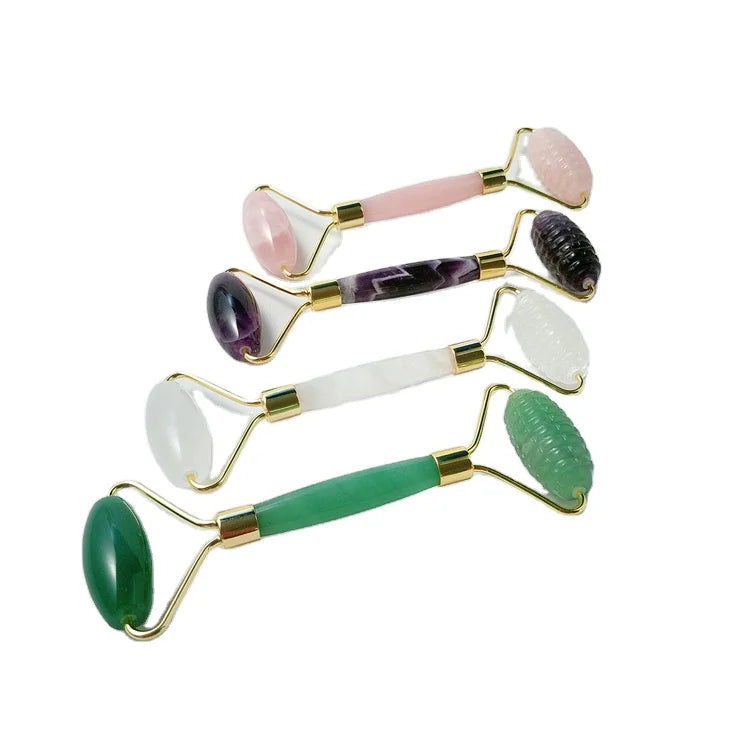 Huiying Spiky Heads Waterproof Cleansing Facial Brush Jade Gem Roller