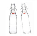 Glass Empty Beverage Bottles 250ml 350ml 500ml 1L Screw Cap Screen Printing Custom Clear Round Bottle for Juice Business