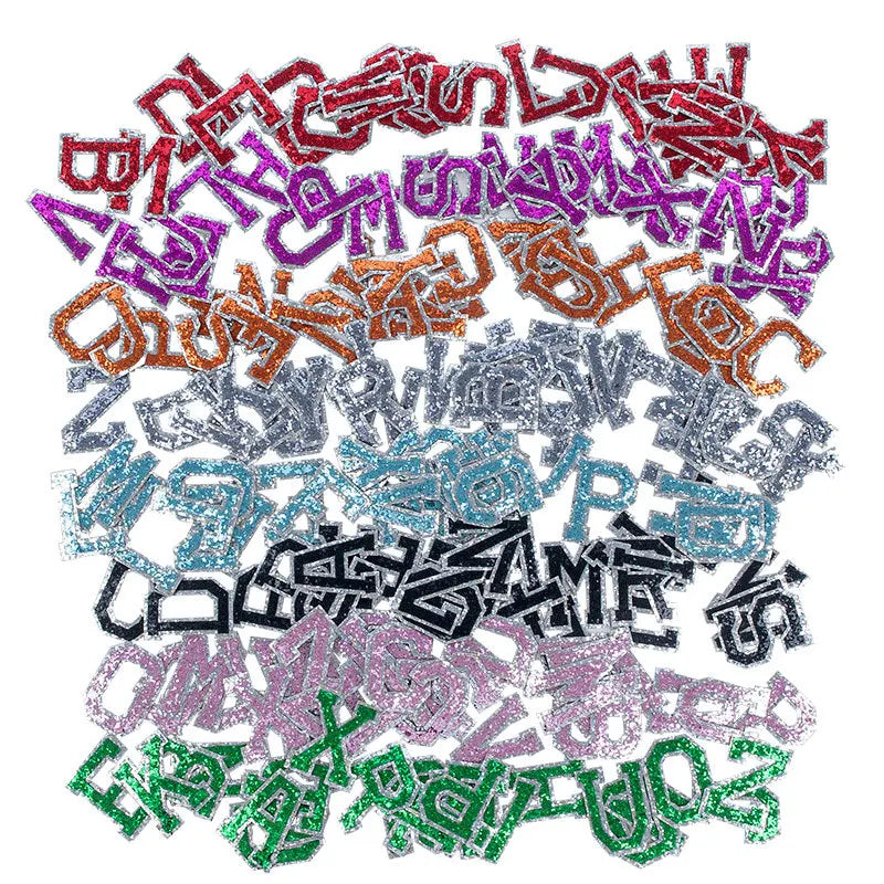 Custom Glitter Letter Height 5cm Iron on Letters Sequin Iron on Trucker Hat Patch