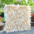 H-523 8ftx8ft 3d Red Purple White Feather Flower Wall Backdrop Artificial Fabric Roll up Flower Wall for Wedding Decoration