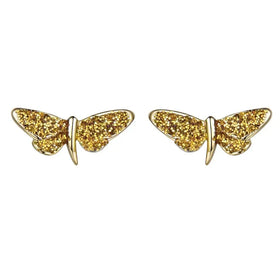Fashionable S925 Silver Blue Glitter Butterfly Earrings for Women Romantic Gift Earring Jewelry