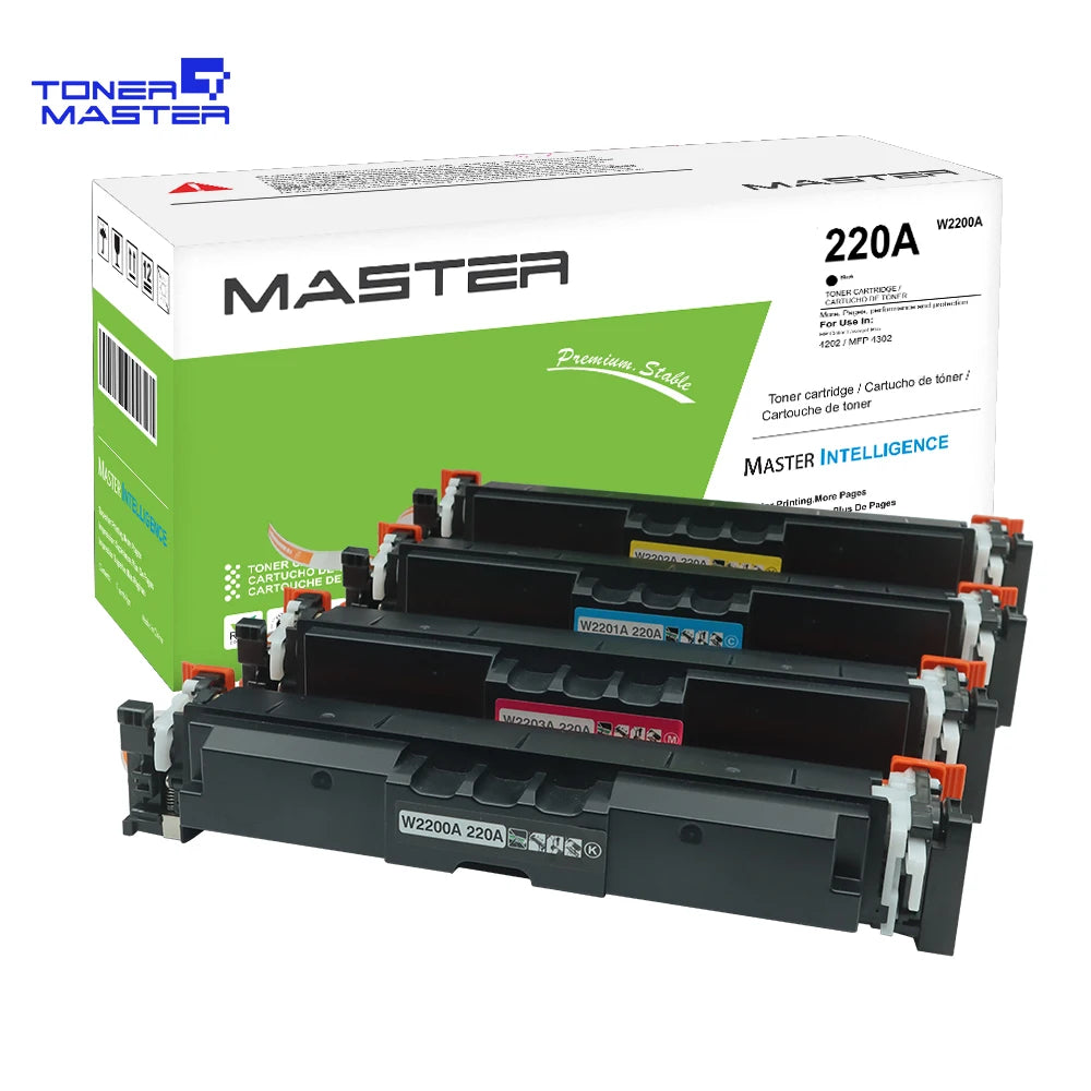 Master W2200A W2201A W2202A W2203A 220A Color Toner Cartridge Compatible with HP Laser Pro 4202 MPF4302