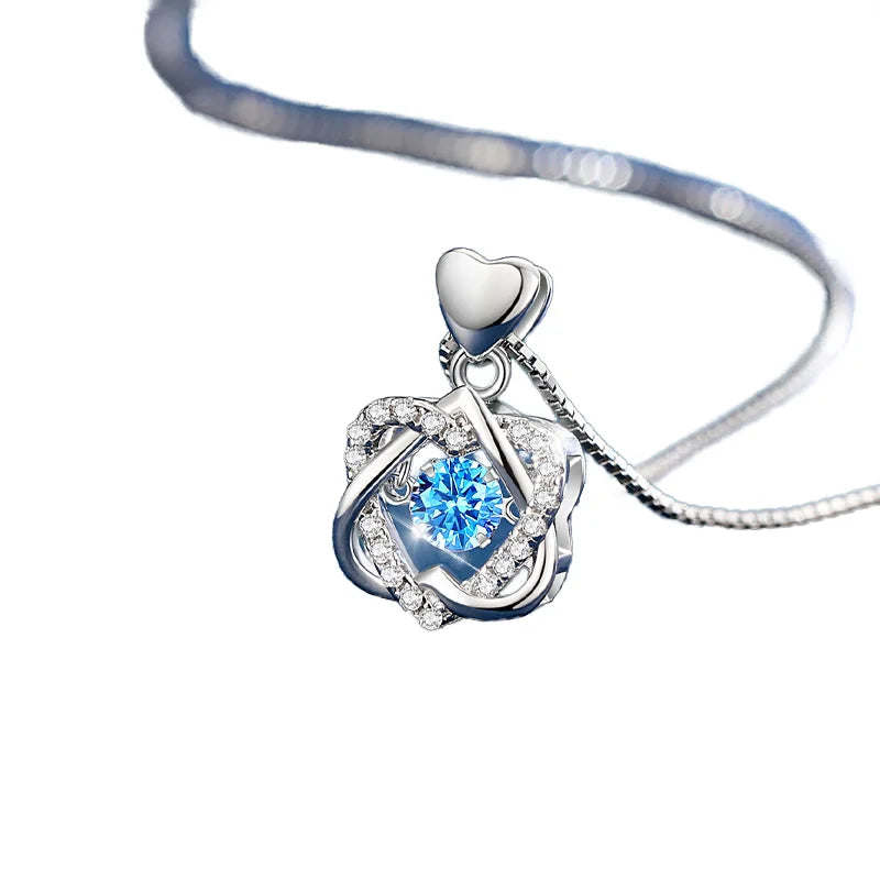 New Arrival 925 Sterling Silver Pendant Necklace Women's Engagement Wedding Gift Rhodium Rose Gold Plating Zircon Heart Shape