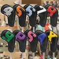 Low MOQ New PU Leather Driver Fairway Hybrid Magic Tape Iron Golf Head Covers With Embroidery Logo Custom Golf Headcover