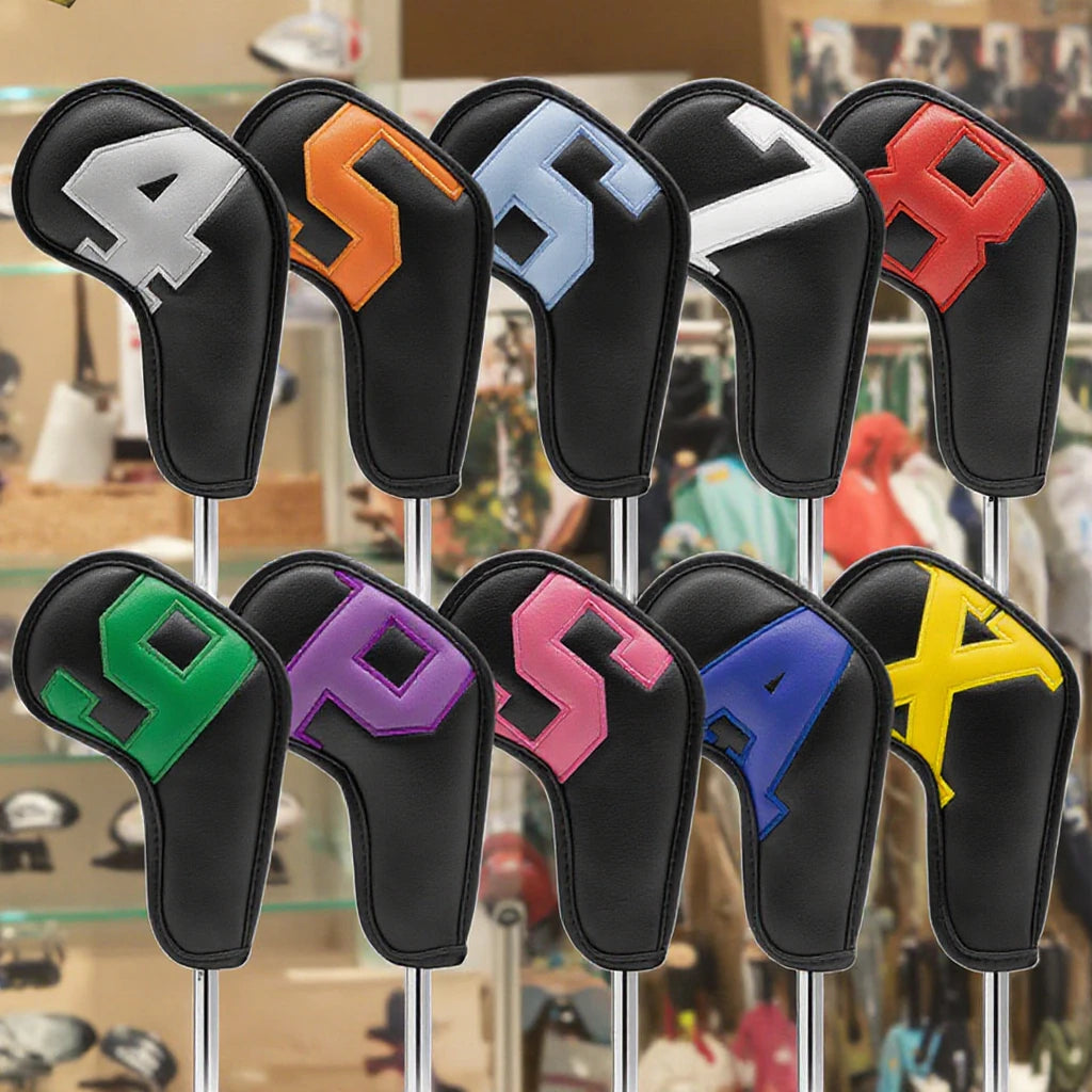 Low MOQ New PU Leather Driver Fairway Hybrid Magic Tape Iron Golf Head Covers With Embroidery Logo Custom Golf Headcover