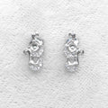 Sterling Silver 3*3mm Semi Mount Stud Earrings Empty Frame Support Blank Setting S925 Base Without Center Stone for DIY Inlay