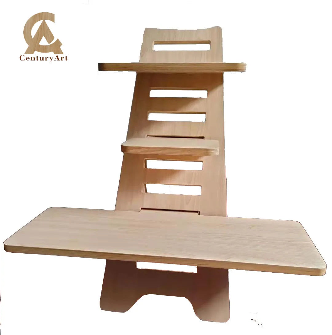 Adjustable Laptop Desk Tablet Holder Fiberboard Ergonomic Lap Desk for TV Bed Dormitory PC Notebook Wooden Standing Desk