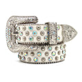 Rhinestone Diamond Alloy Bb High Quality Luxury Designer Men's Accessories Waist Studded Elastic Punk HipHop Chain Belts PU