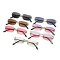 Sparloo 10677 Rimless Oem China Wholesale Gradient Lens Frameless Women Trendy Custom logo Uv400 protection Metal Sunglasses