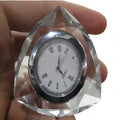 Crystal Diamond Clock Ornament with Animal Print Top Grade K9 Material for Decoration Timekeeping Paperweight Use