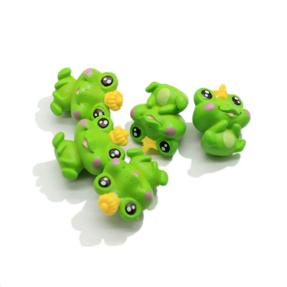 Cute Frog Miniature Figurines Lovely Garden Green Frog Ornaments Fairy Garden Moss Landscape DIY Craft for Home Party Decoration