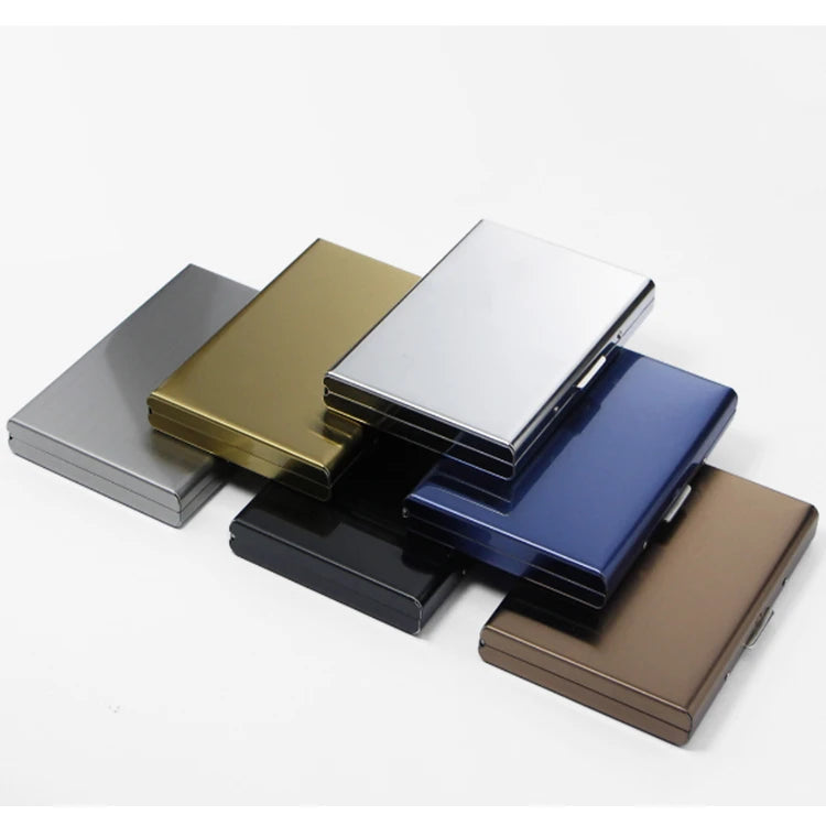 NFC Anti-theft Brush Demagnetization Business Card Holder Take Along Card Box Stainless Steel Metal Card Pack Other Storage Bags