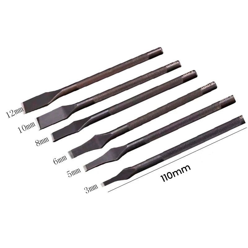 Japanese Style Black Slotted Leather Flat Straight Punch Chopping Wallet Punching Steel Craft Tools Handmade Chopping DIY Punch