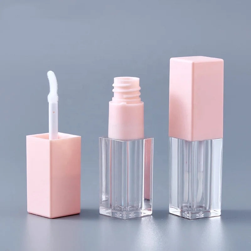 2023 Hot Selling High-quality White Square Lip Gloss Tubes 5ml Aluminum/Plastic Custom Color Cosmetic Stock Ready Ship