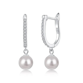 Luxury Fine Jewelry 925 Sterling Silver Earrings Pearl Versatile Female Pendant Design Earring for Women