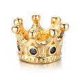 Jewelry Findings Gold Silver Rose Zircon Micro Pave CZ Spacer Charms Crown Beads Fit for Bracelet Making